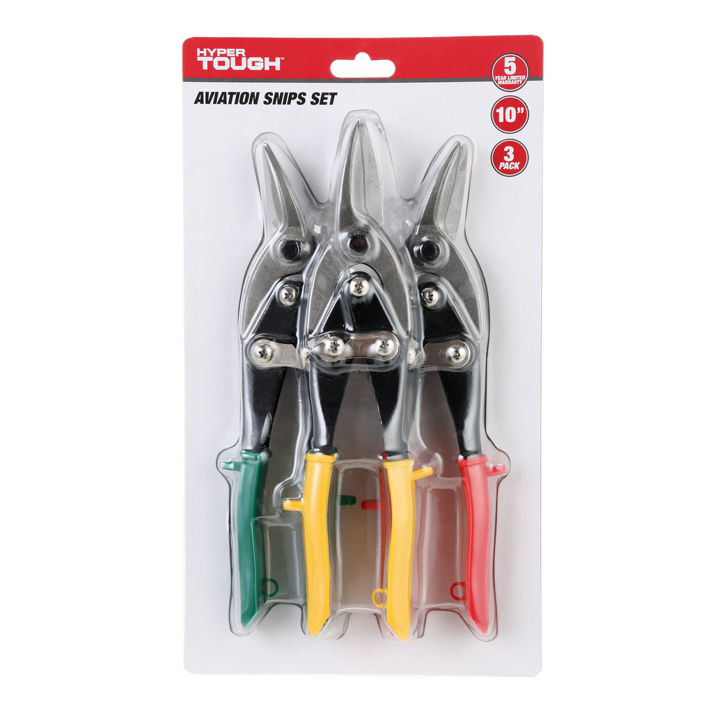 Hyper Tough 3 Piece Aviation Snip / Nippers Set with Cushion Grips TU90706J