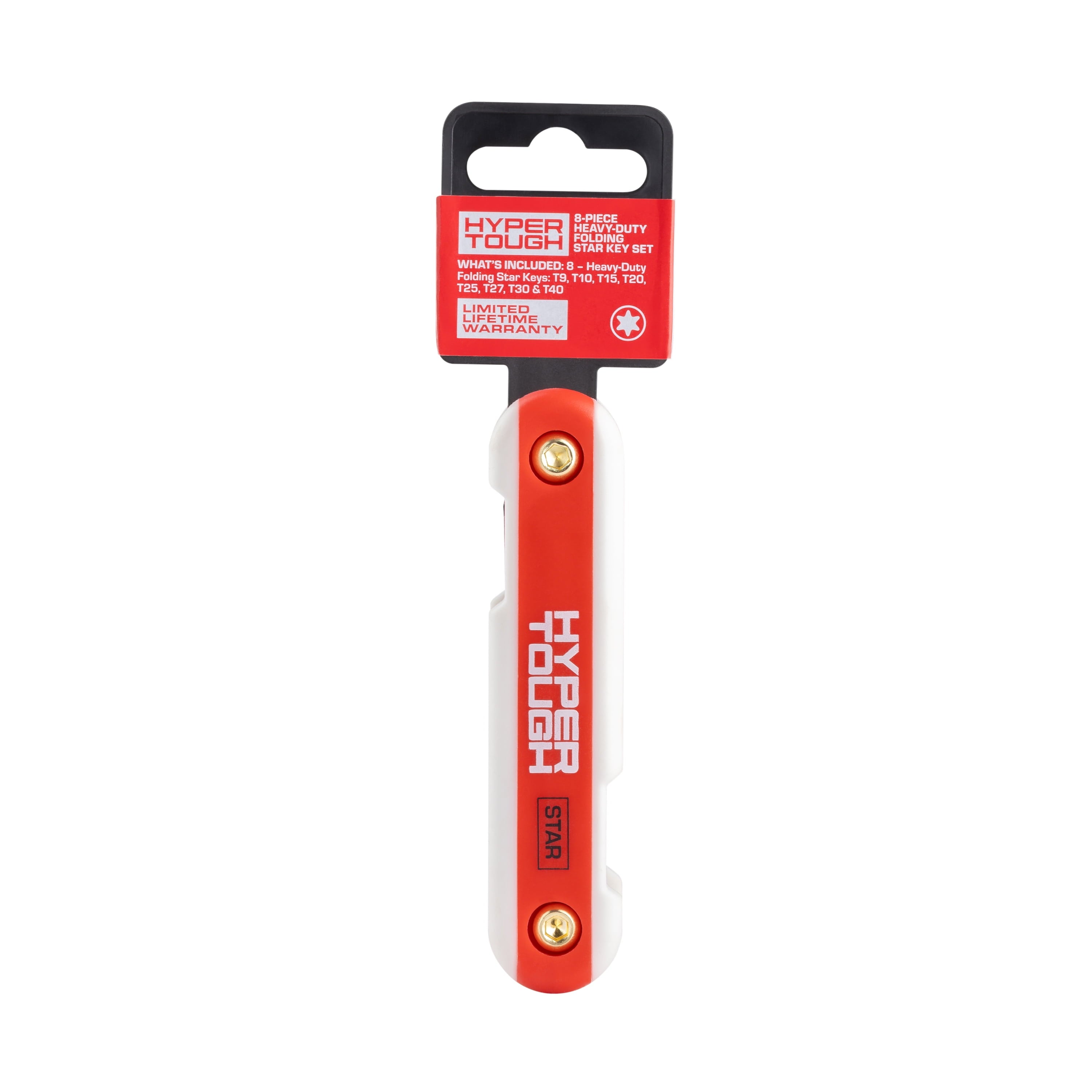 Hyper Tough Heavy-Duty Folding Star Hex Key Set, 8 Pieces