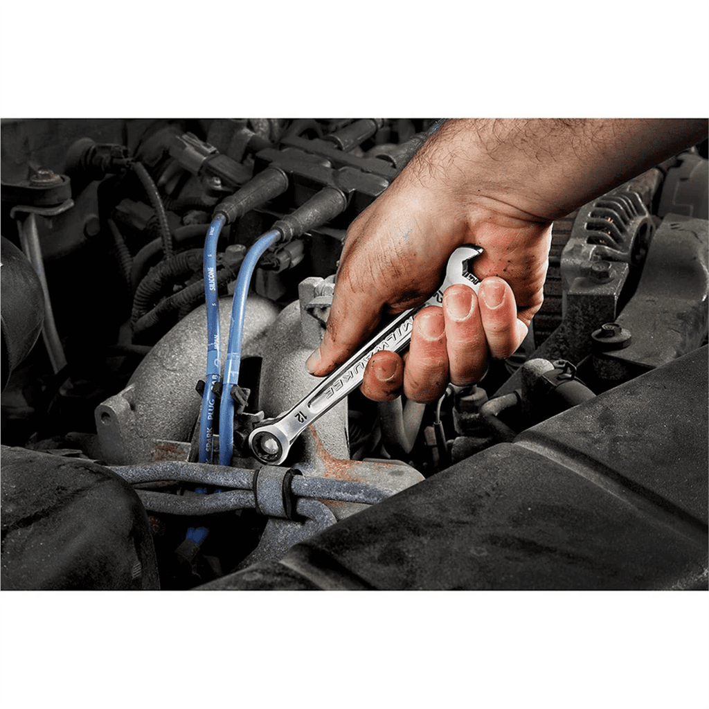 Milwaukee Tool 10MM Metric Ratcheting Combination Wrench, 12-Point, Steel, Chrome