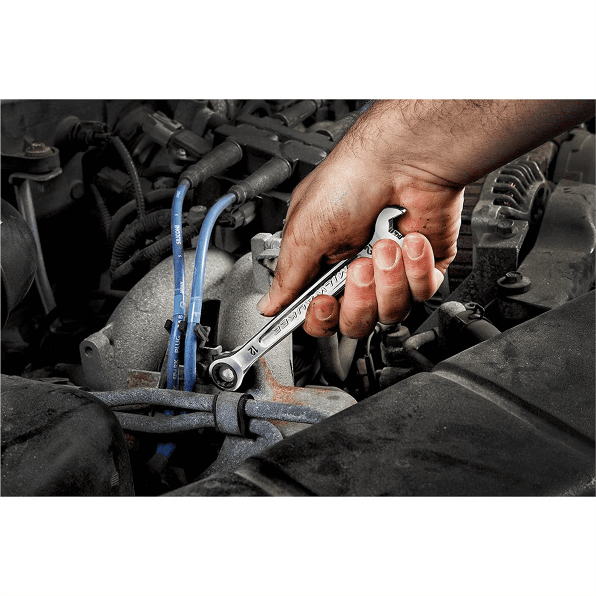 Milwaukee Tool 21MM Metric Ratcheting Combination Wrench, 12-Point, Steel, Chrome