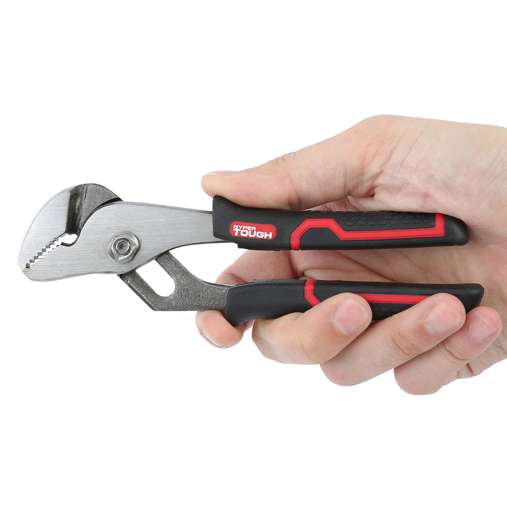 Hyper Tough 6-inch Groove Joint Pliers with Ergonomic Comfort Grips, Black 5576V