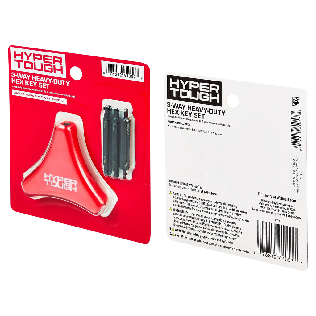 Hyper Tough 3-Way Heavy-Duty Hex Key Set, 4 Pieces