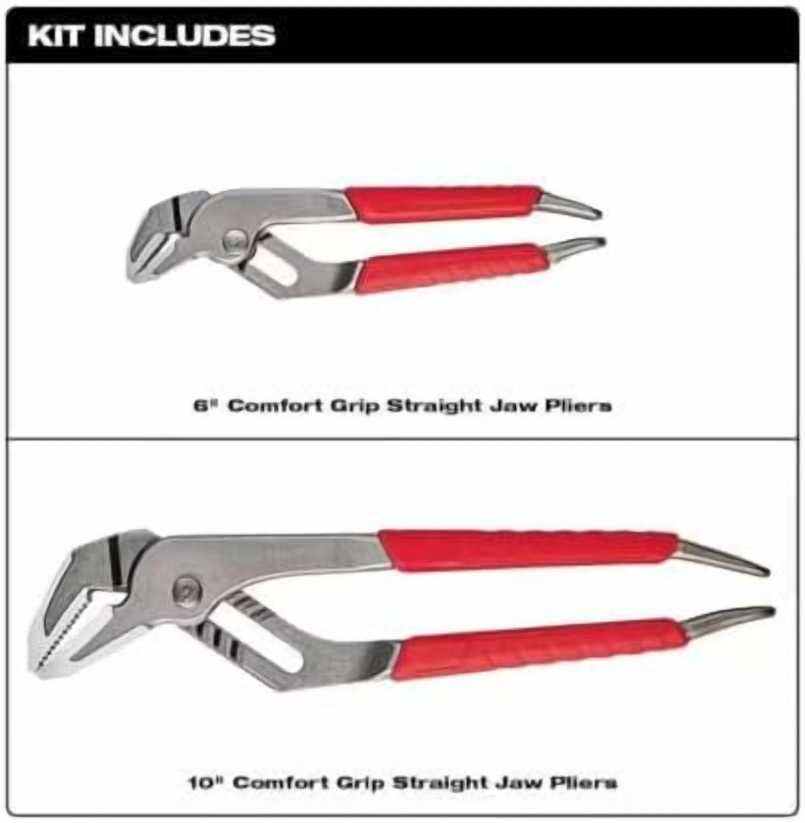 48-22-6330 for Milwaukee 6 & 10 Comfort Grip Straight Jaw Pliers Set