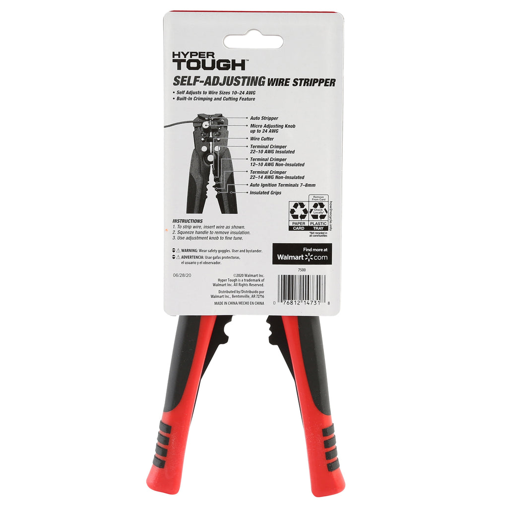 Hyper Tough 8 Self-Adjusting Wire Stripper and Crimper - NEW