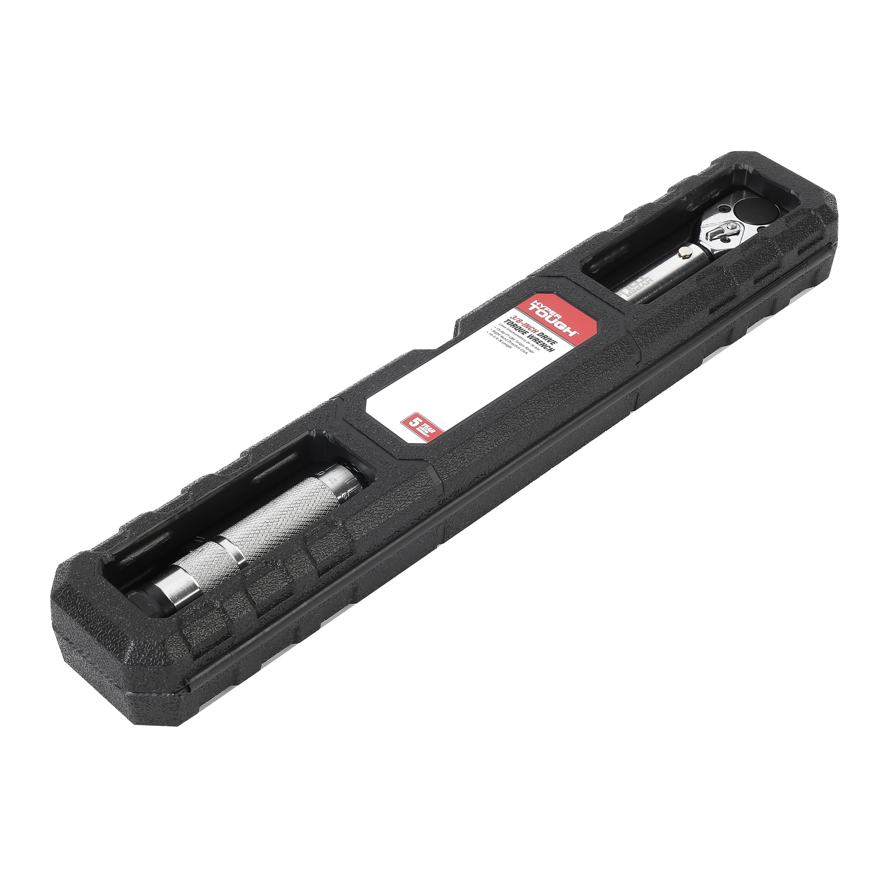 Hyper Tough Heavy Duty 3/8-inch Torque Wrench with Storage Case, 15-80 ft-lbs