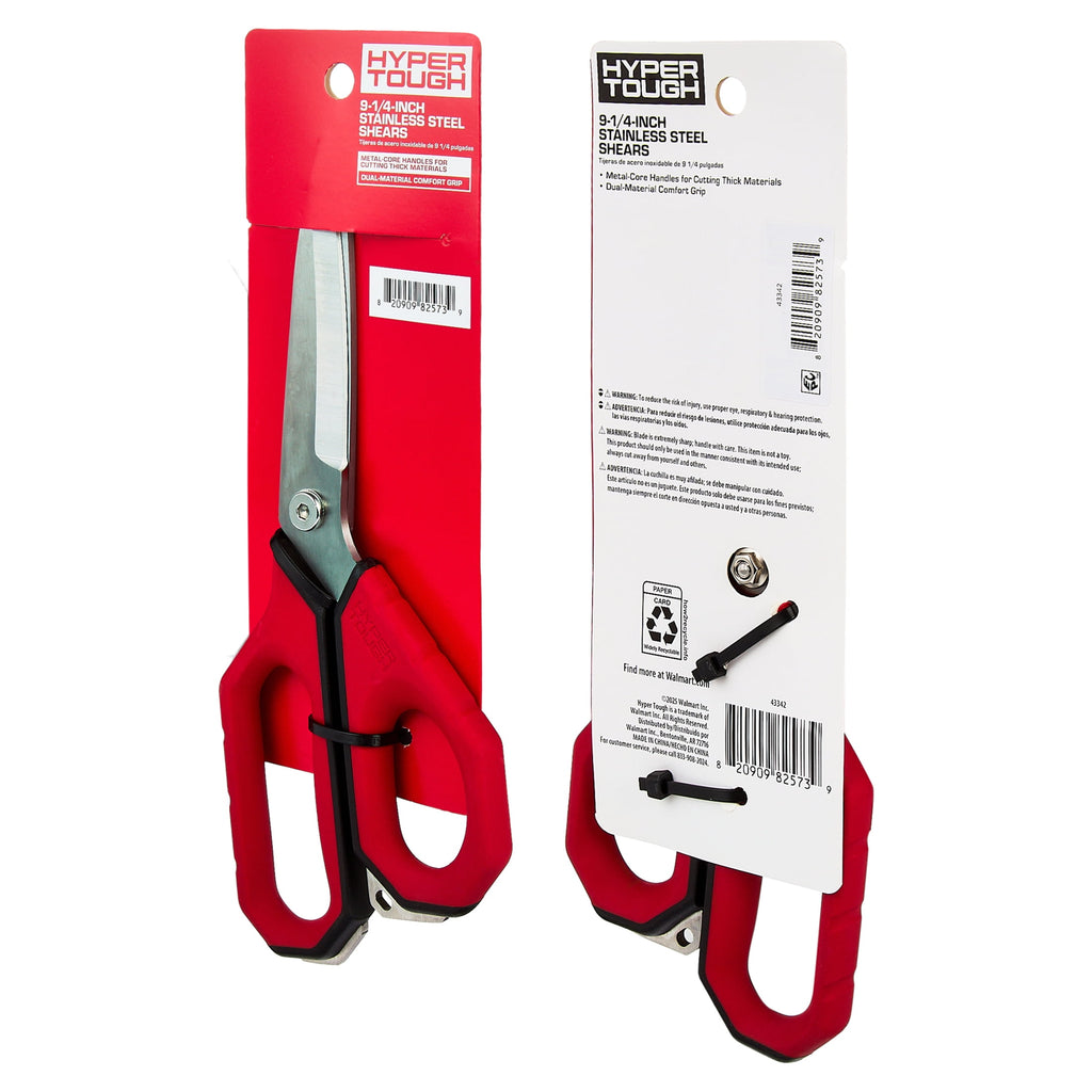 Hyper Tough 9-1/4-inch Stainless Steel Shears with Metal Core Handles