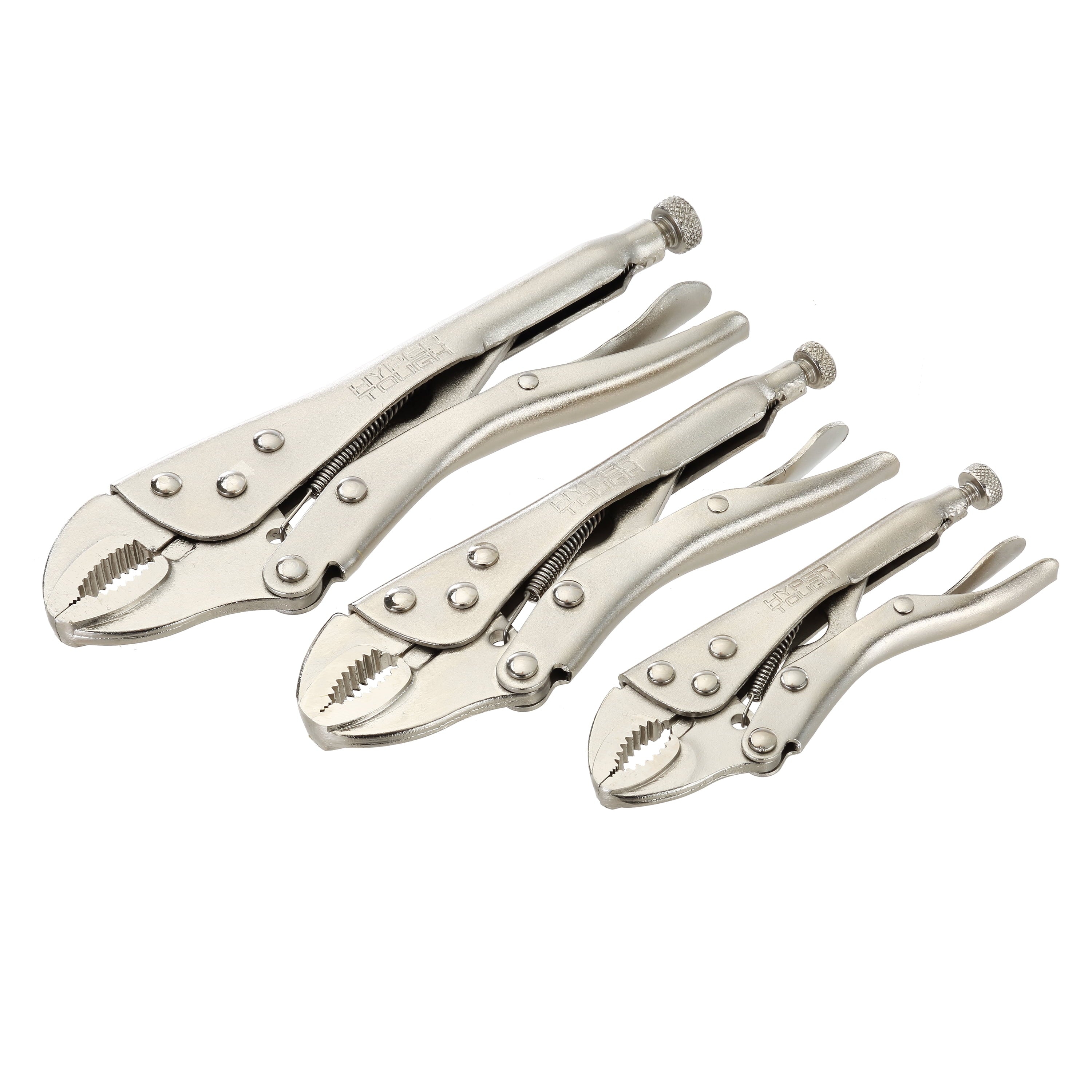 Hyper Tough 3 Piece Locking Plier Set with Quick Release Latch