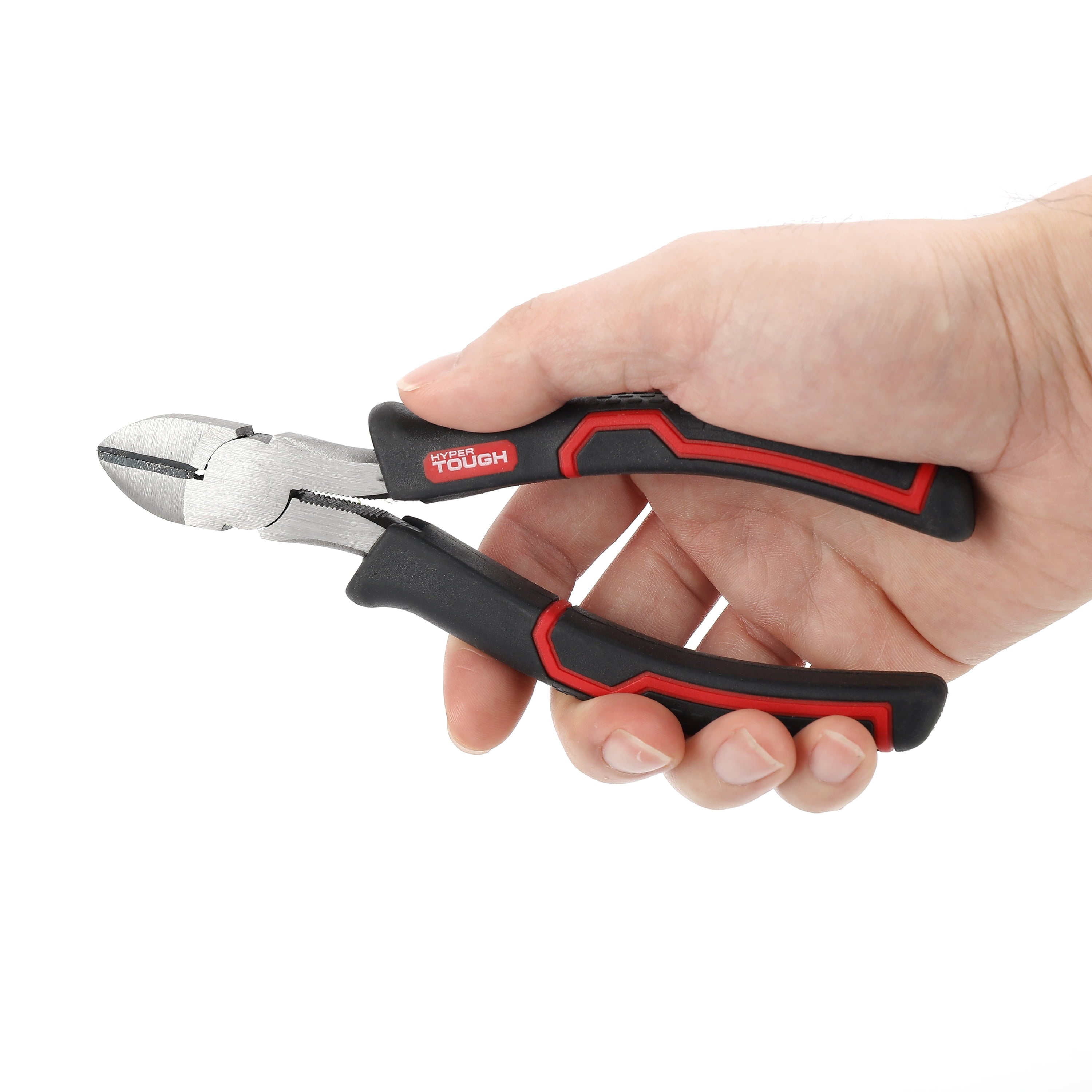 Hyper Tough 6-Inch Diagonal Cutting Pliers with Ergonomic Soft Grip Handles