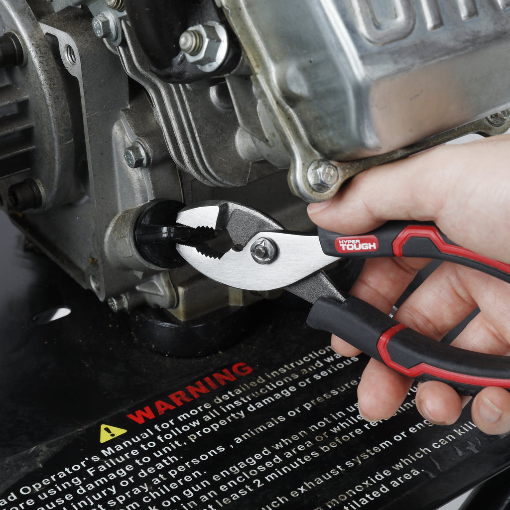 Hyper Tough 6-inch Slip Joint Pliers with Ergonomic Soft Grip Handles