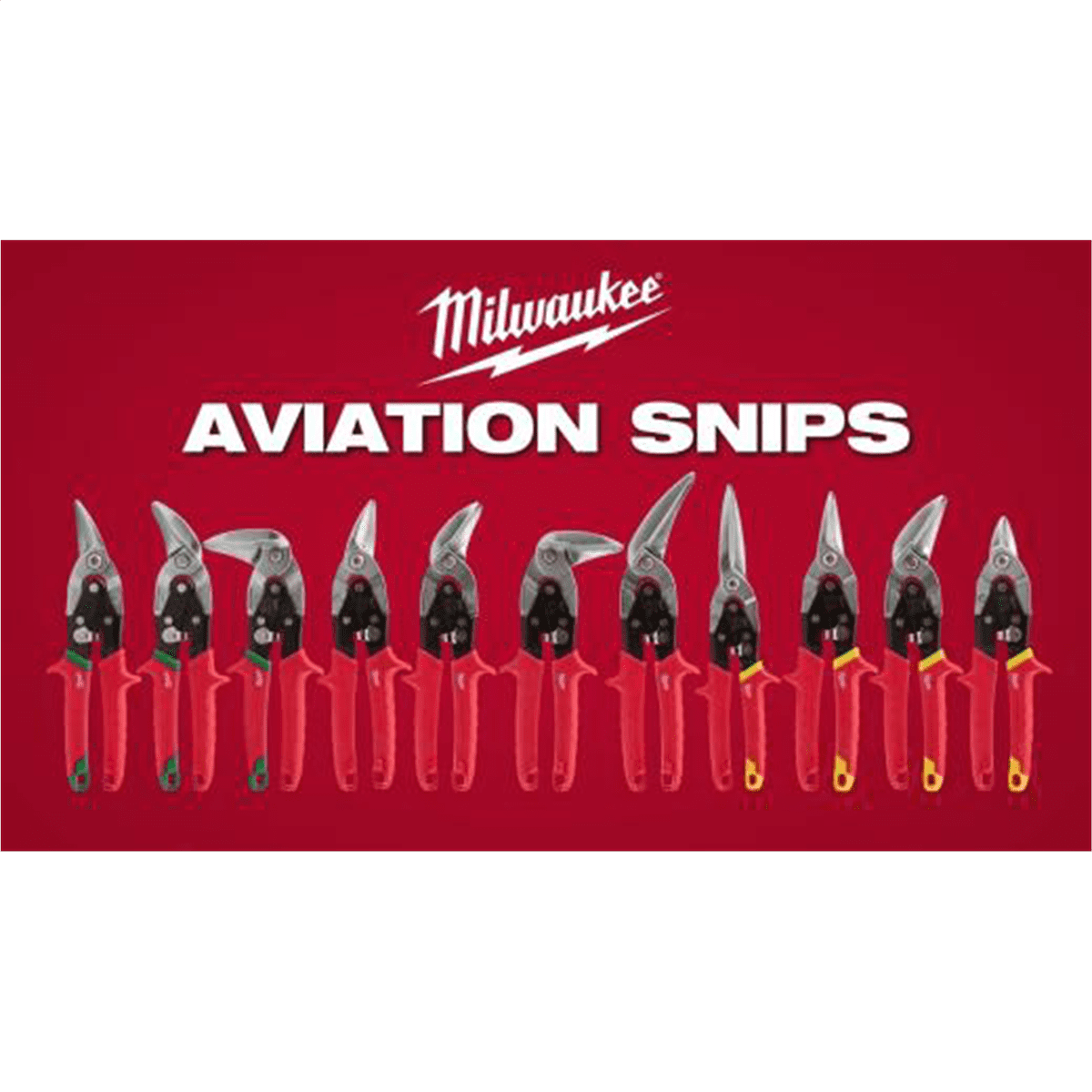 Milwaukee Tool Long Cut Offset Left Aviation Snips