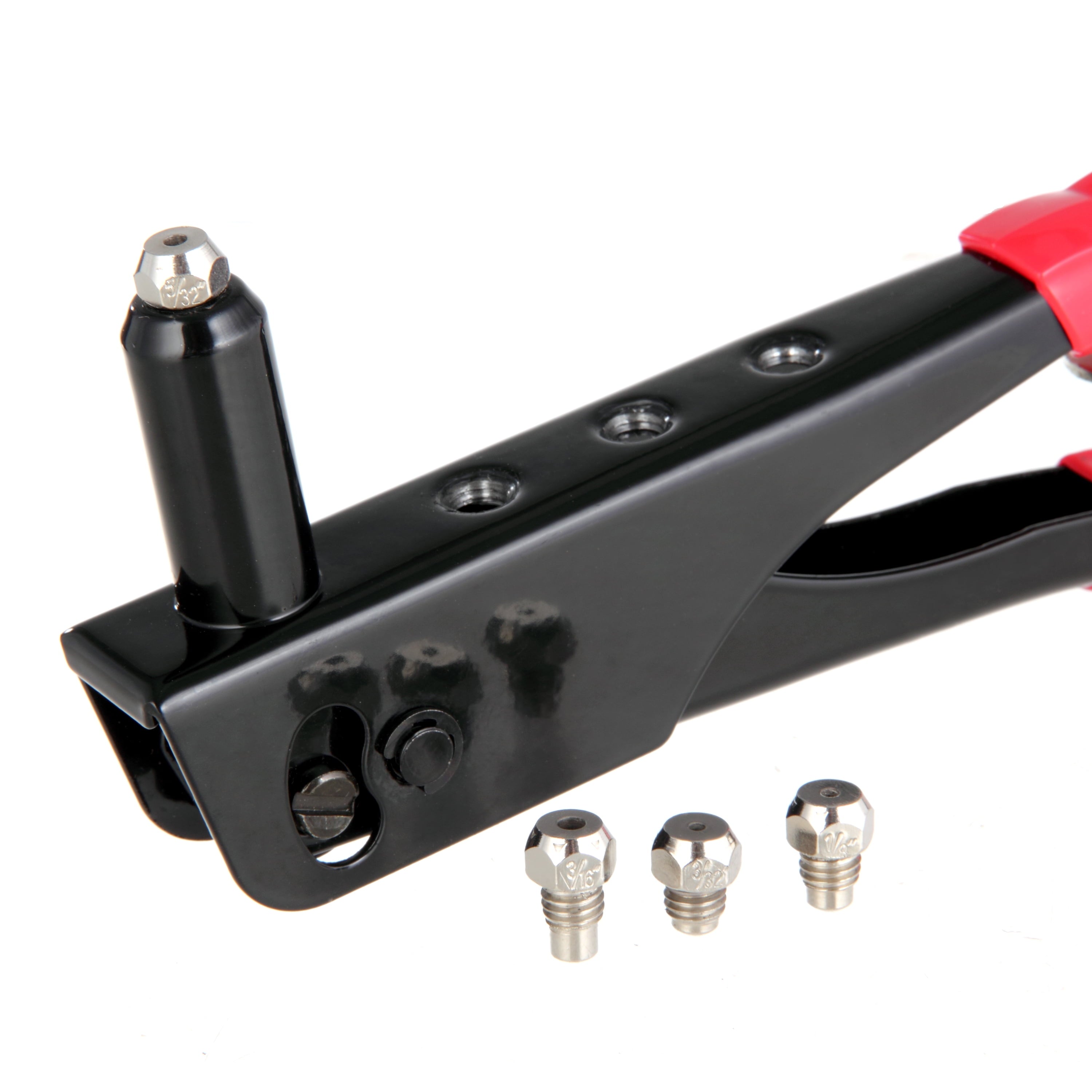 Hyper Tough 9.5 inch Rivet Tool with 40 Assorted Rivets TN12556J, Black and Red