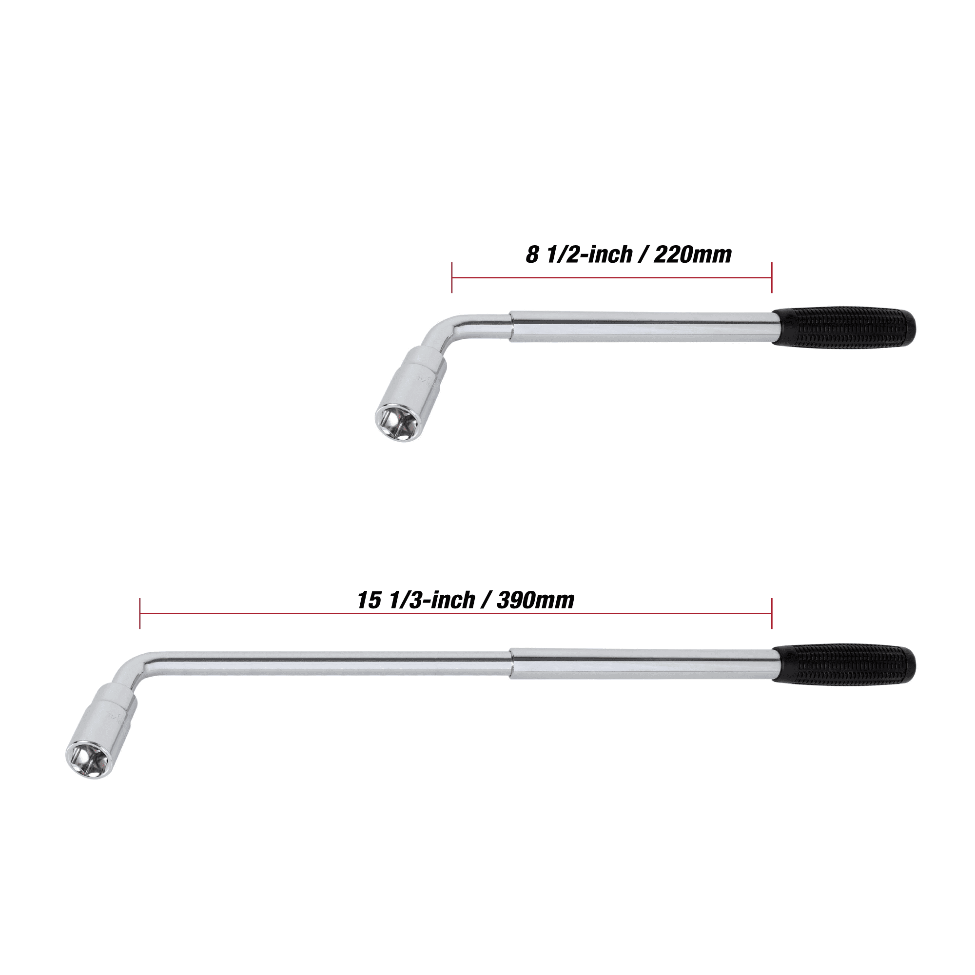 Hyper Tough Heavy Duty Extendable Lug Wrench, 15 to 22-inch Tire Iron, Chrome