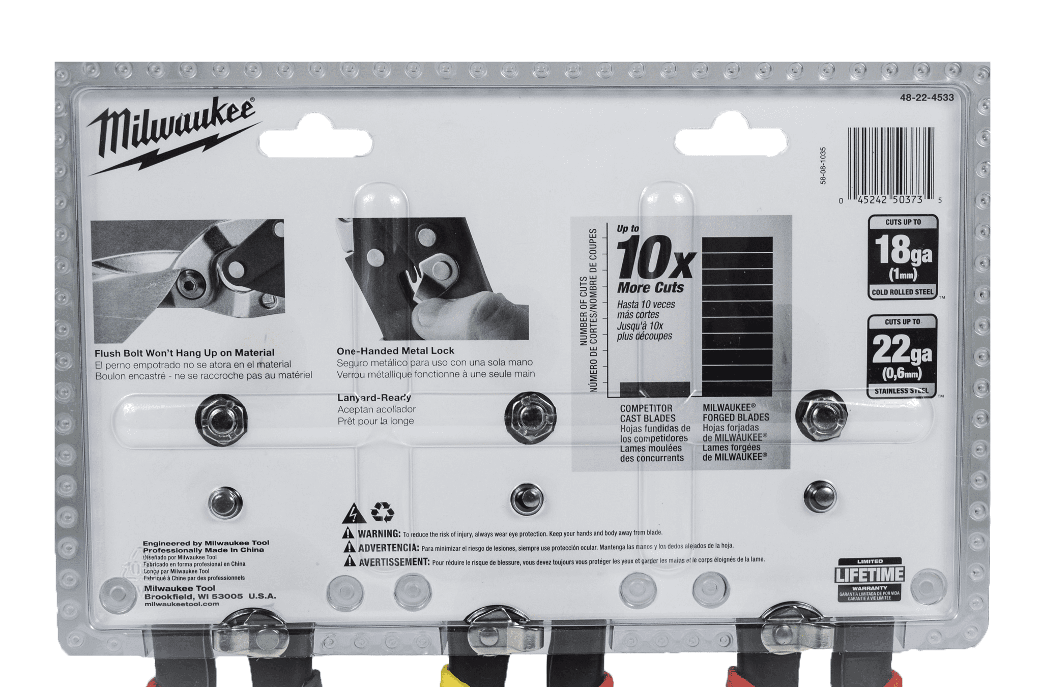 Milwaukee 3-Piece Aviation Snip Set (Left, Right, Straight) 48-22-4533