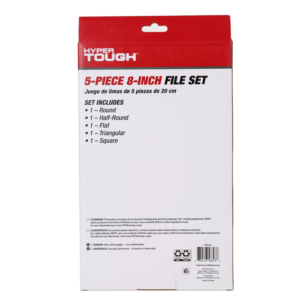 Hyper Tough 5-Piece 8-inch Hand File Set 8TR0028G, New Condition