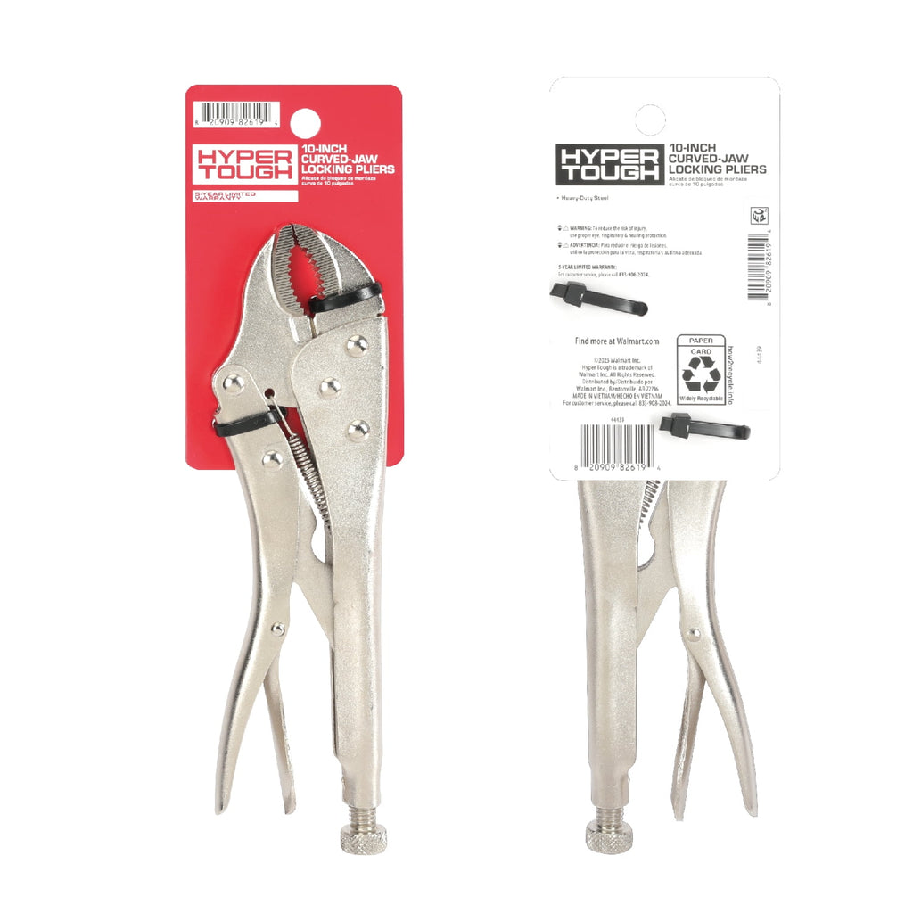 Hyper Tough 10-Inch Chrome Plated Curved Jaw Locking Pliers