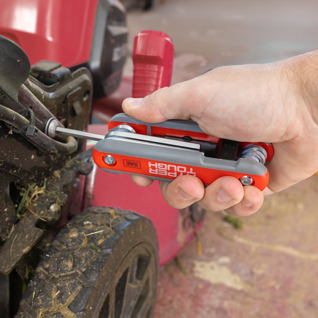 Hyper Tough Heavy-Duty Folding SAE Hex Key Set, 8 Pieces