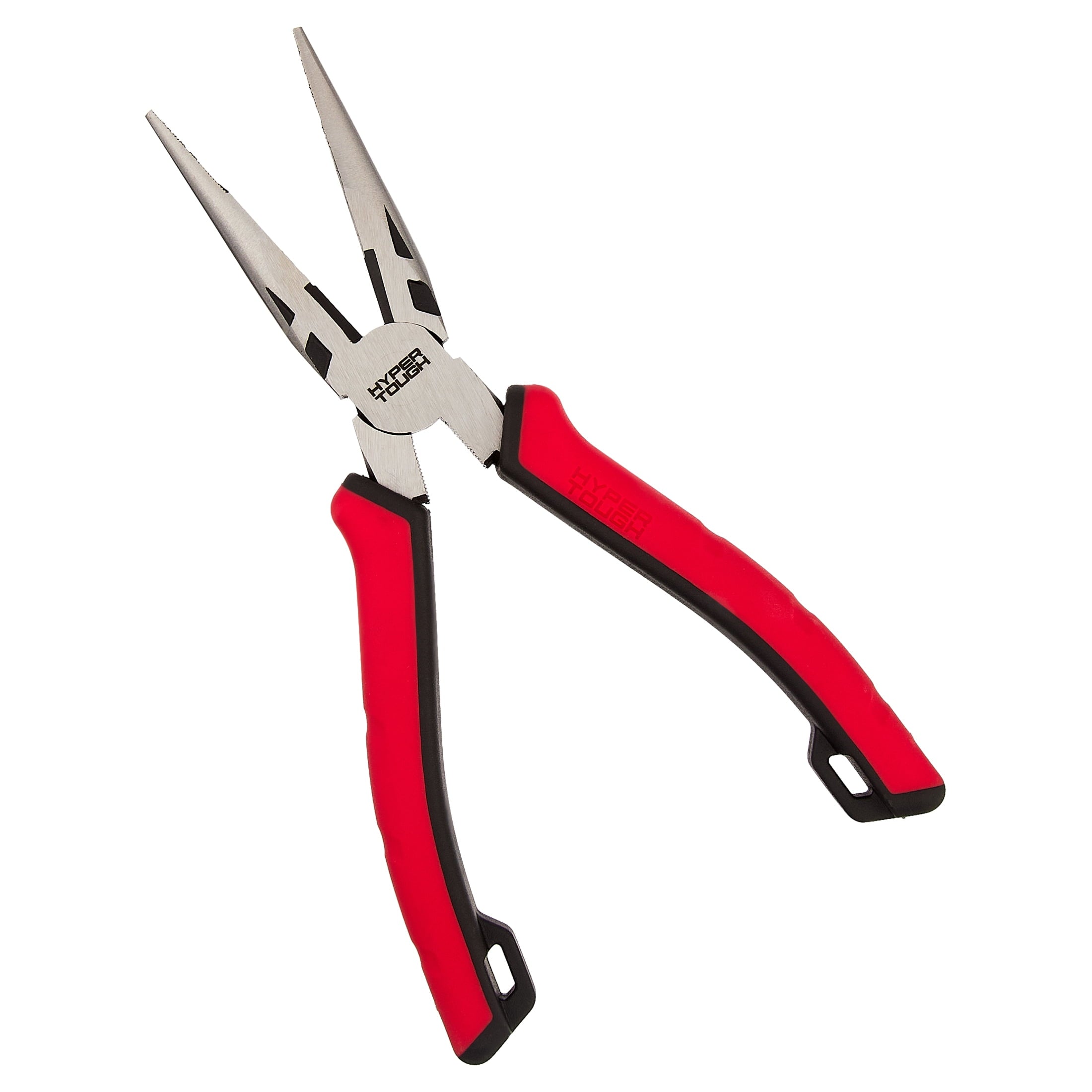 Hyper Tough 8-inch Long-nose Pliers with Dual Material Comfort Grips