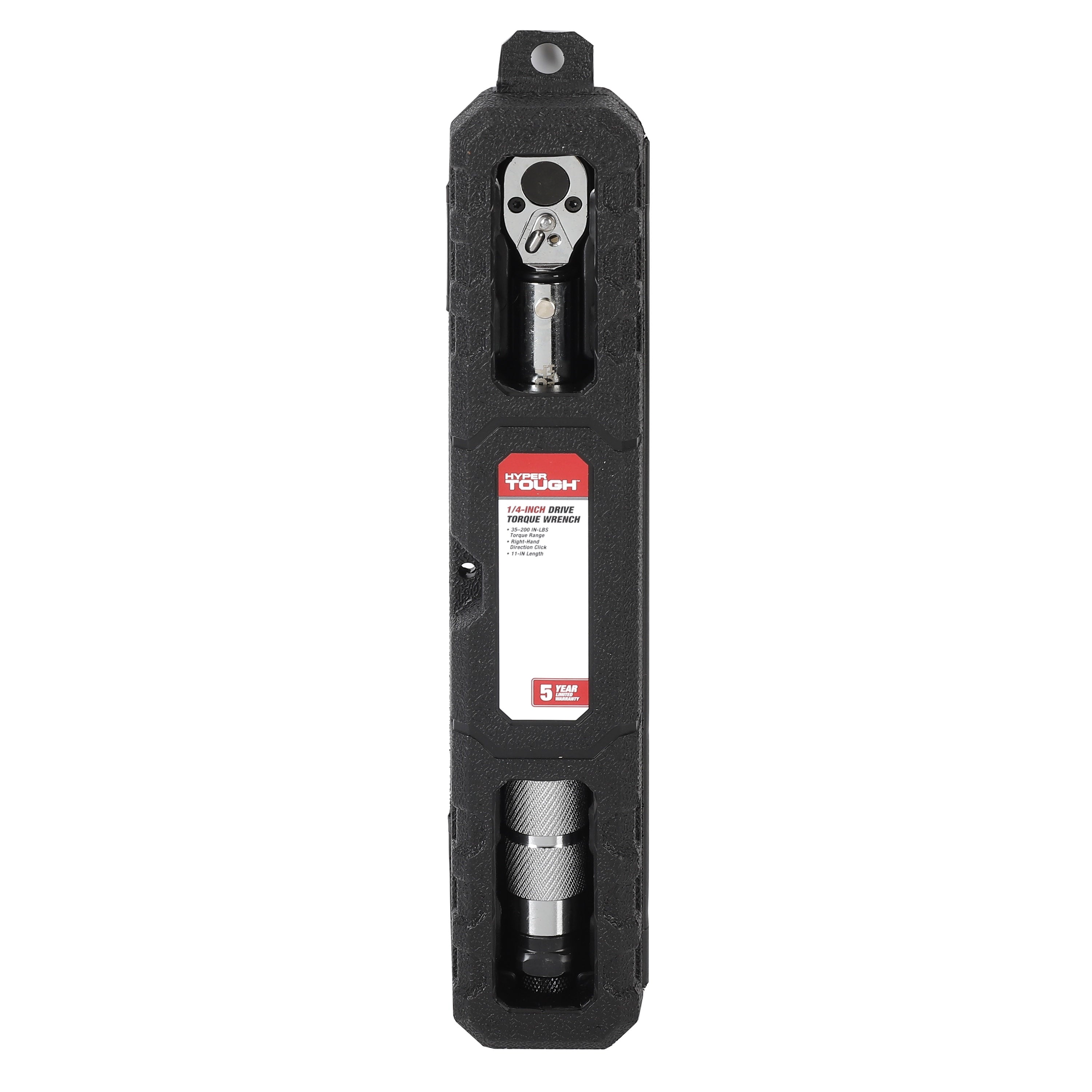 Hyper Tough 1/4-inch Drive Torque Wrench with Storage Case, 35-200 in-lbs