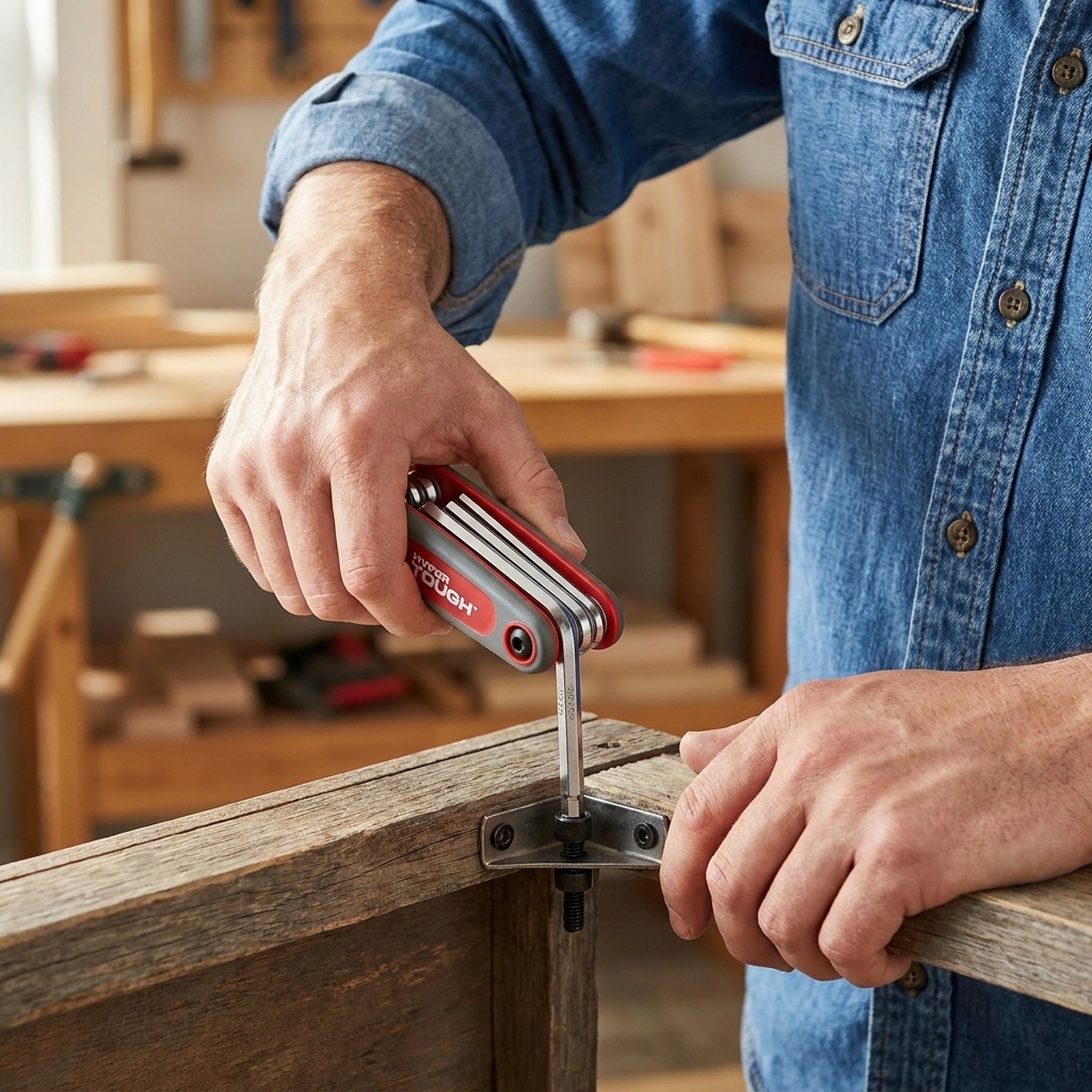 Hyper Tough Heavy-Duty Folding SAE Hex Key Set, 8 Pieces