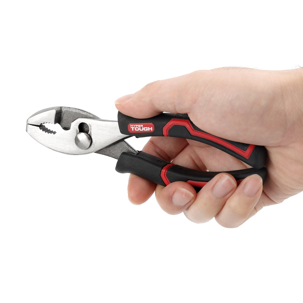 Hyper Tough 6-inch Slip Joint Pliers with Ergonomic Soft Grip Handles