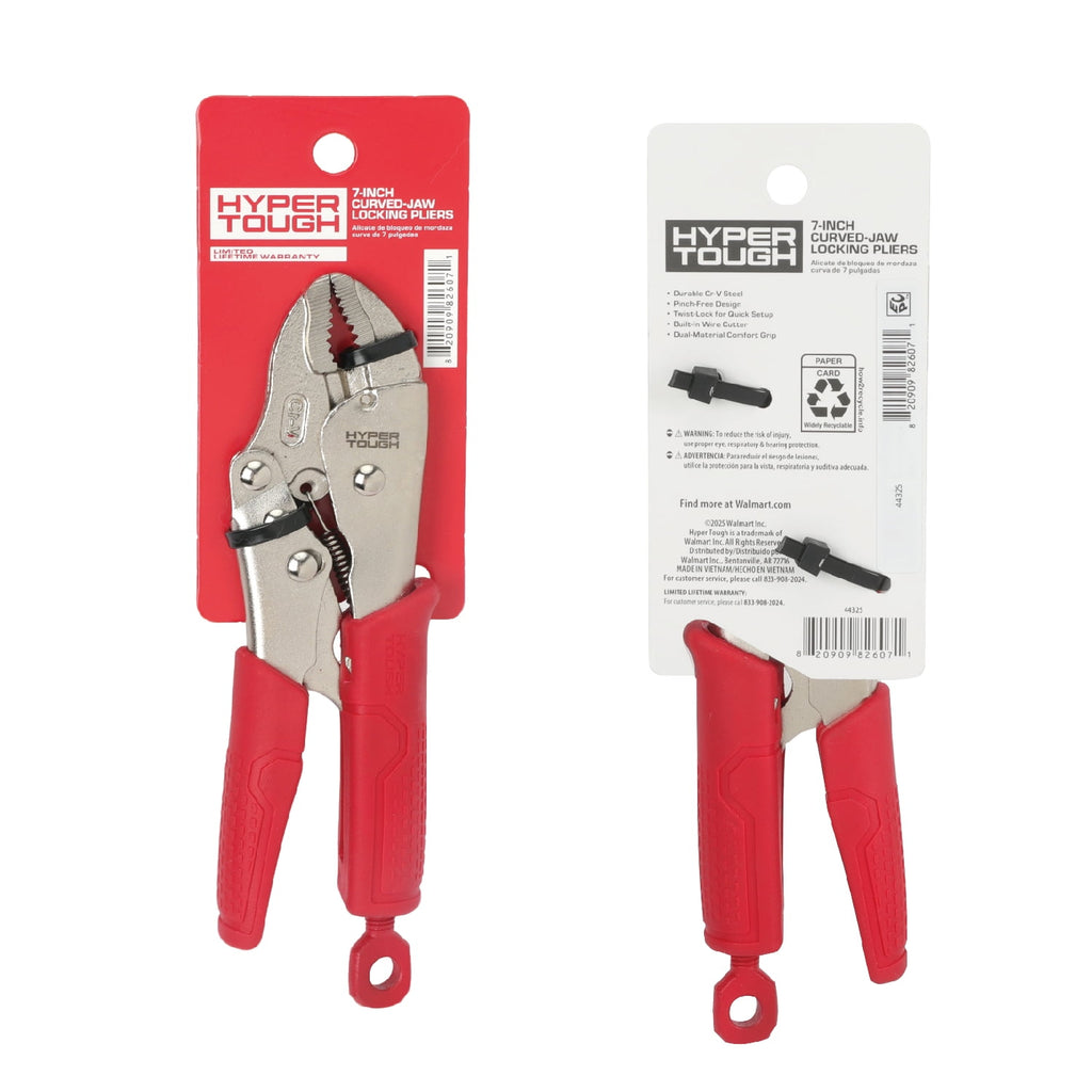 Hyper Tough 7-inch Curved Jaw Locking Pliers with Triggerless Release