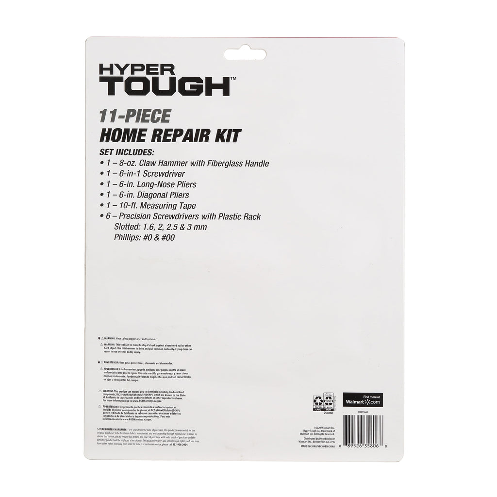 Hyper Tough 11 Piece Home Repair Tool Kit UJ81966J