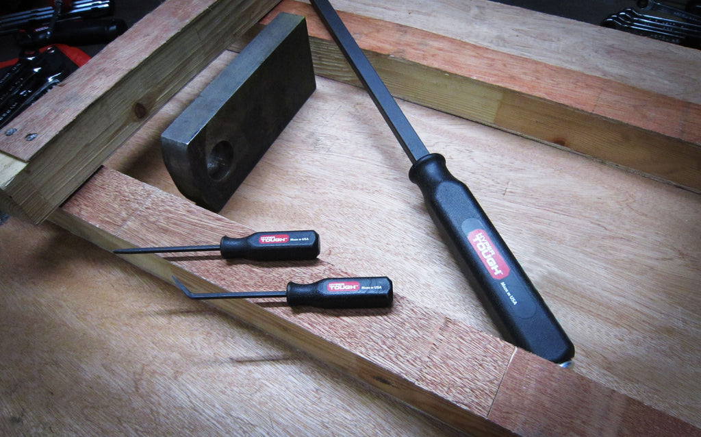 Hyper Tough Mini Handled Steel Pry Bar Set with Straight and Curved Blades
