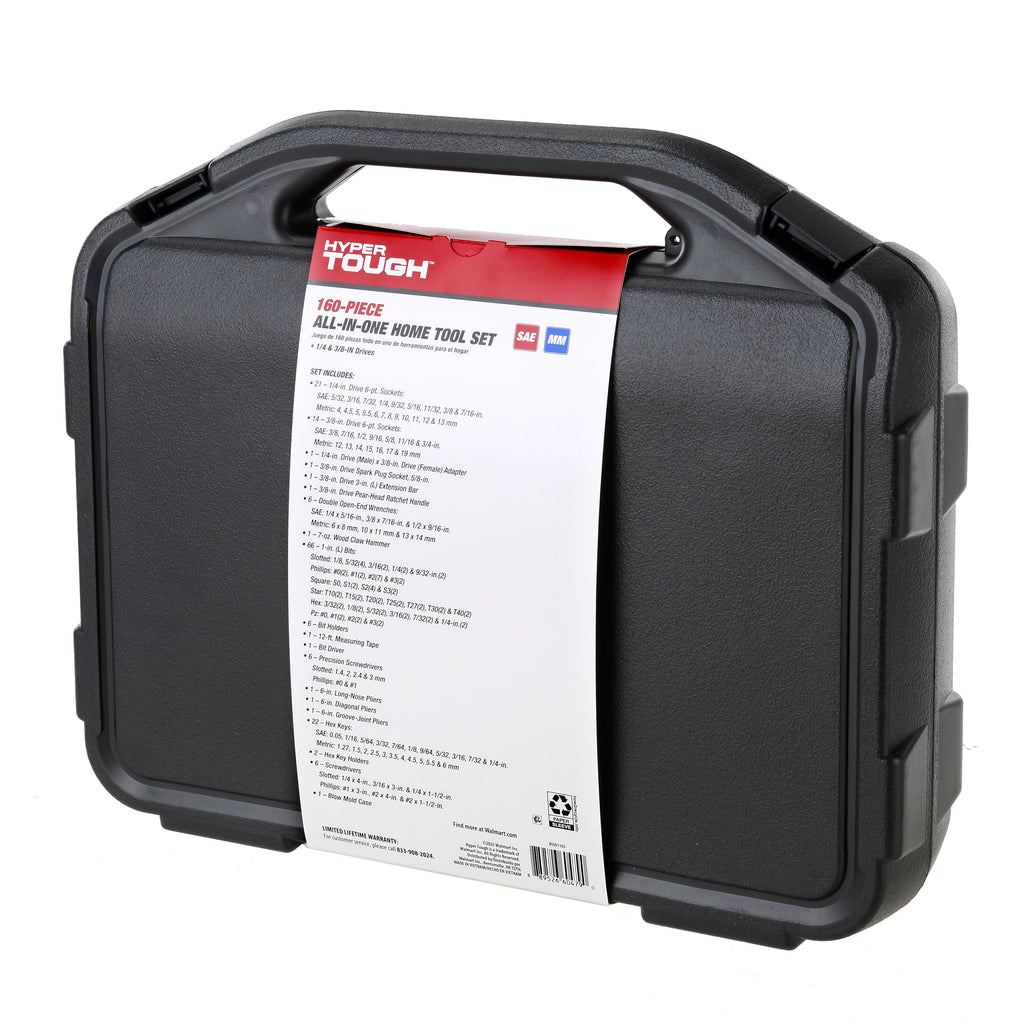 Hyper Tough 160 Piece Home Tool Set with Molded Case