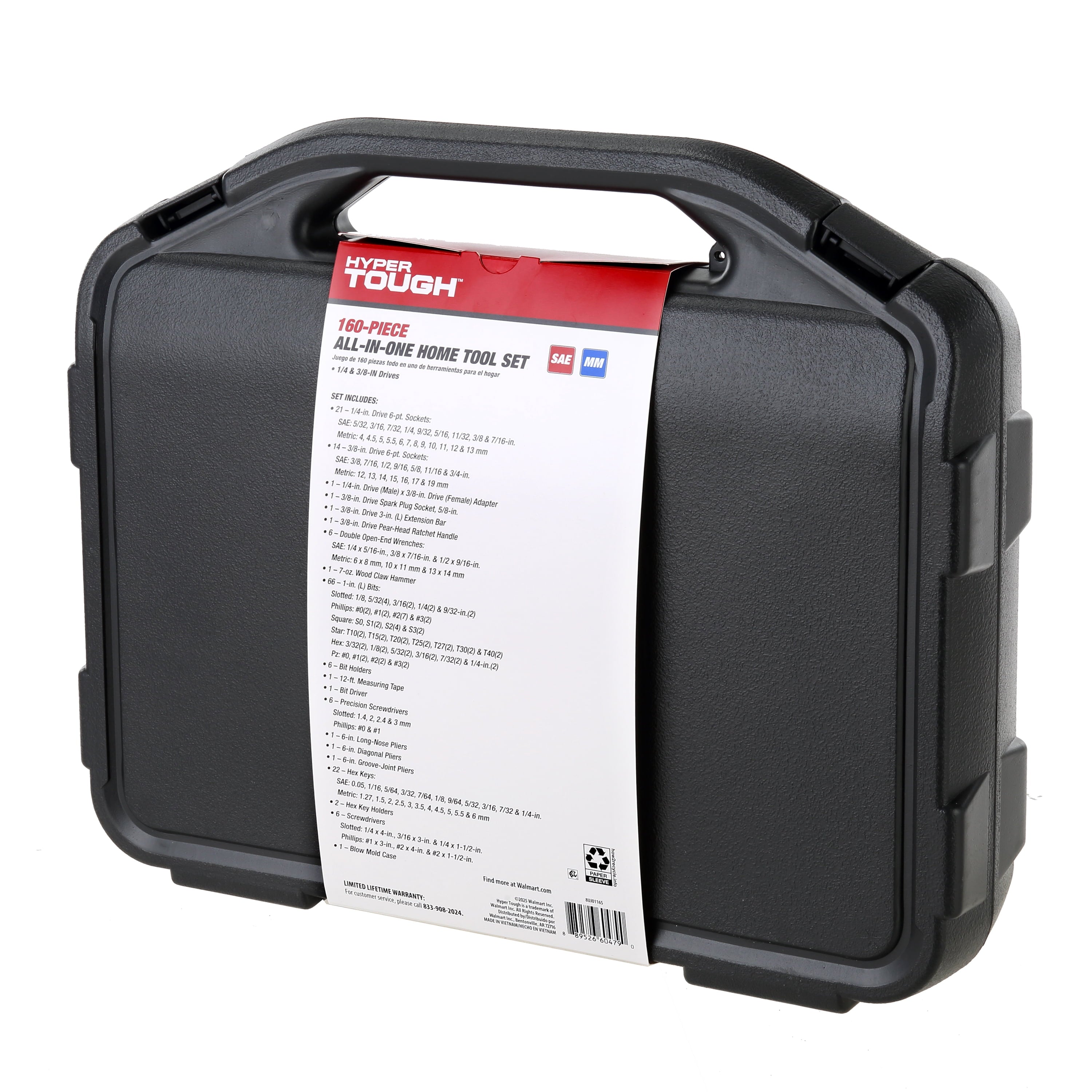 Hyper Tough 160 Piece Home Tool Set with Molded Case