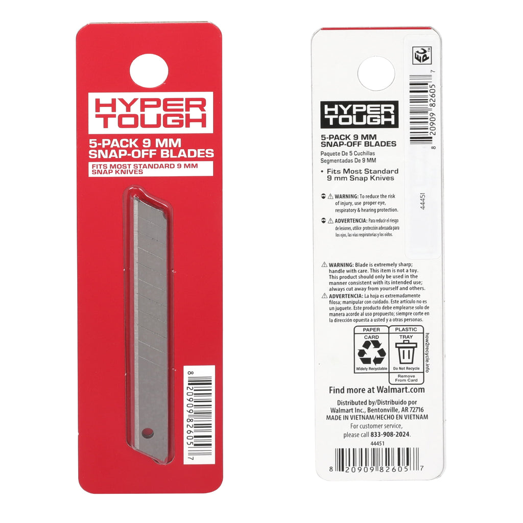 Hyper Tough 9 mm Snap-Off Blades, 5 Pack