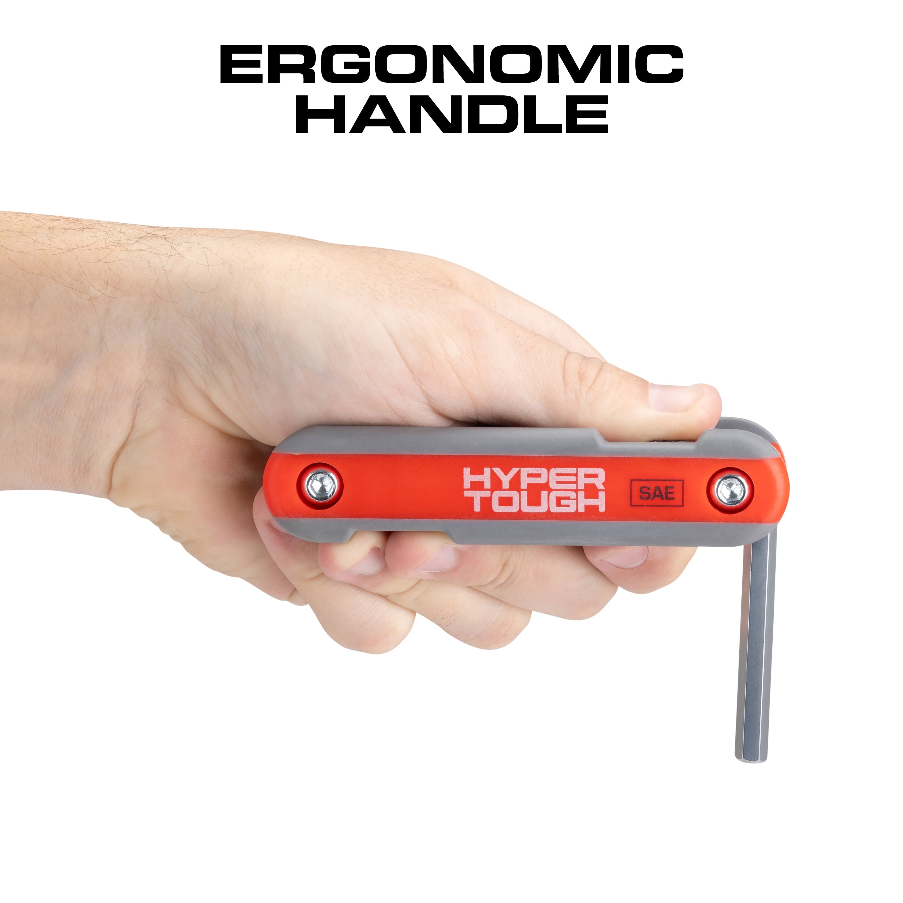 Hyper Tough Heavy-Duty Folding SAE Hex Key Set, 8 Pieces
