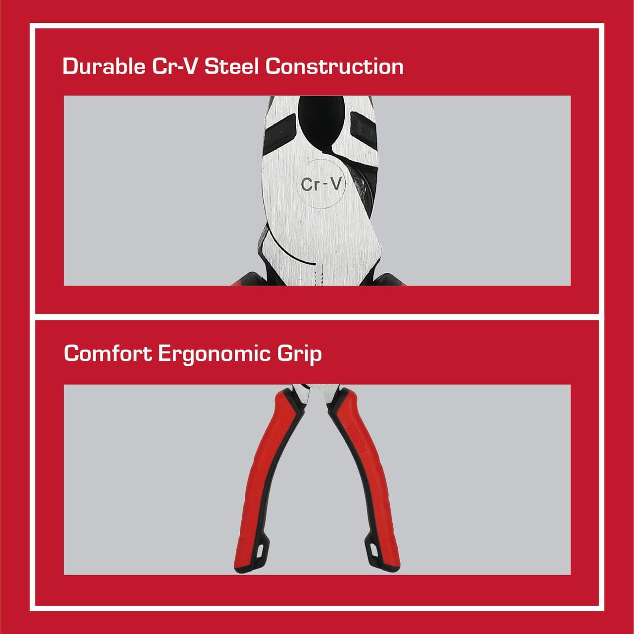 Hyper Tough 6-inch High Leverage Lineman Pliers with Dual Material Comfort Grips
