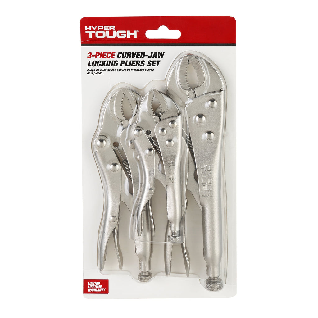 Hyper Tough 3 Piece Locking Plier Set with Quick Release Latch