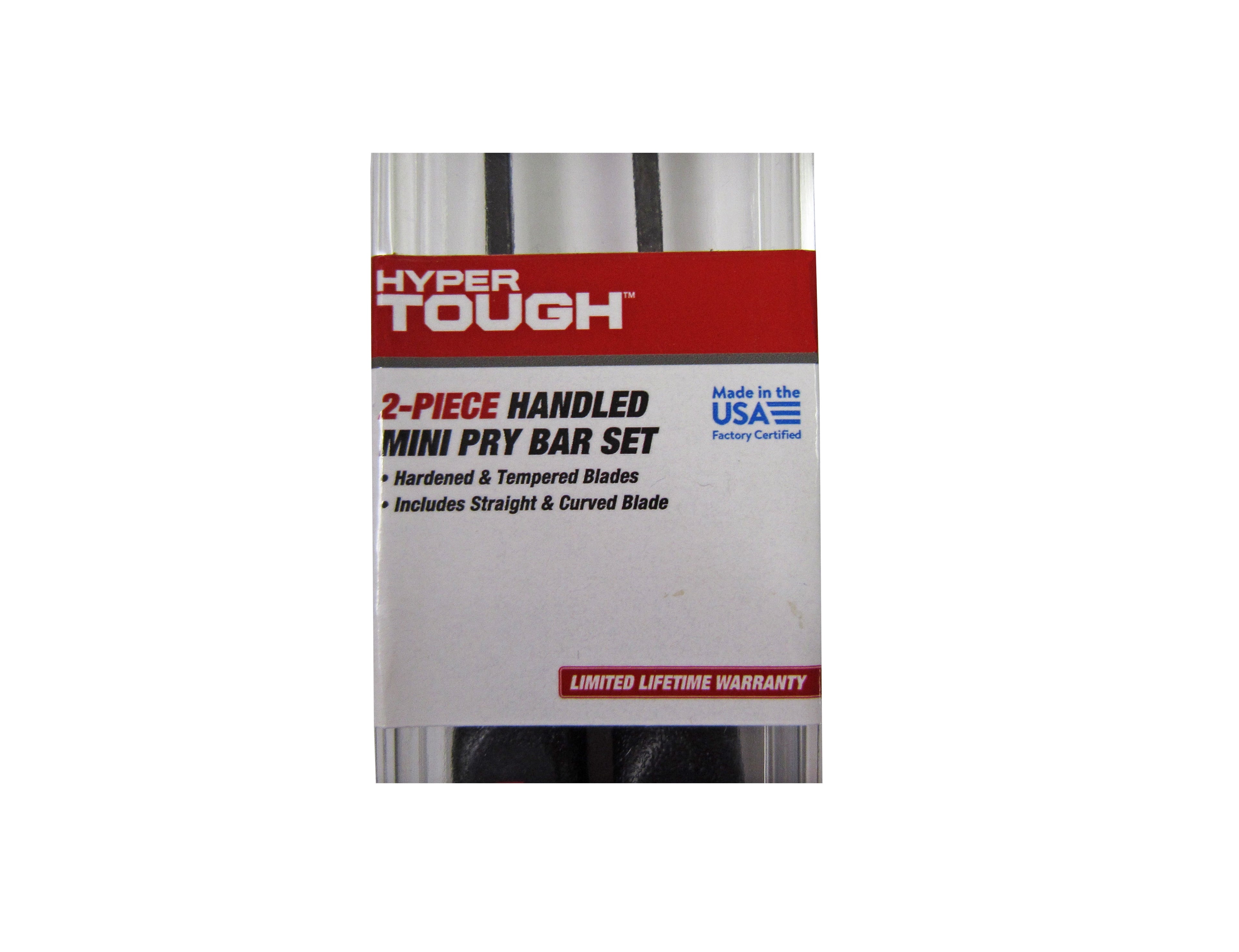 Hyper Tough Mini Handled Steel Pry Bar Set with Straight and Curved Blades