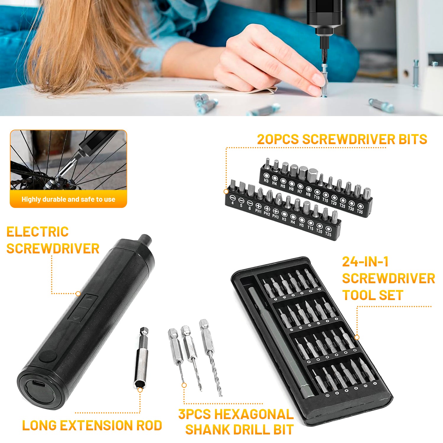 STORGENER 56-Piece Tool Kit,Basic Home Repair Tool Set,Precision Screwdriver Set,General Household Hand Tool Kit Small Tool Kit,Office & College Repairs