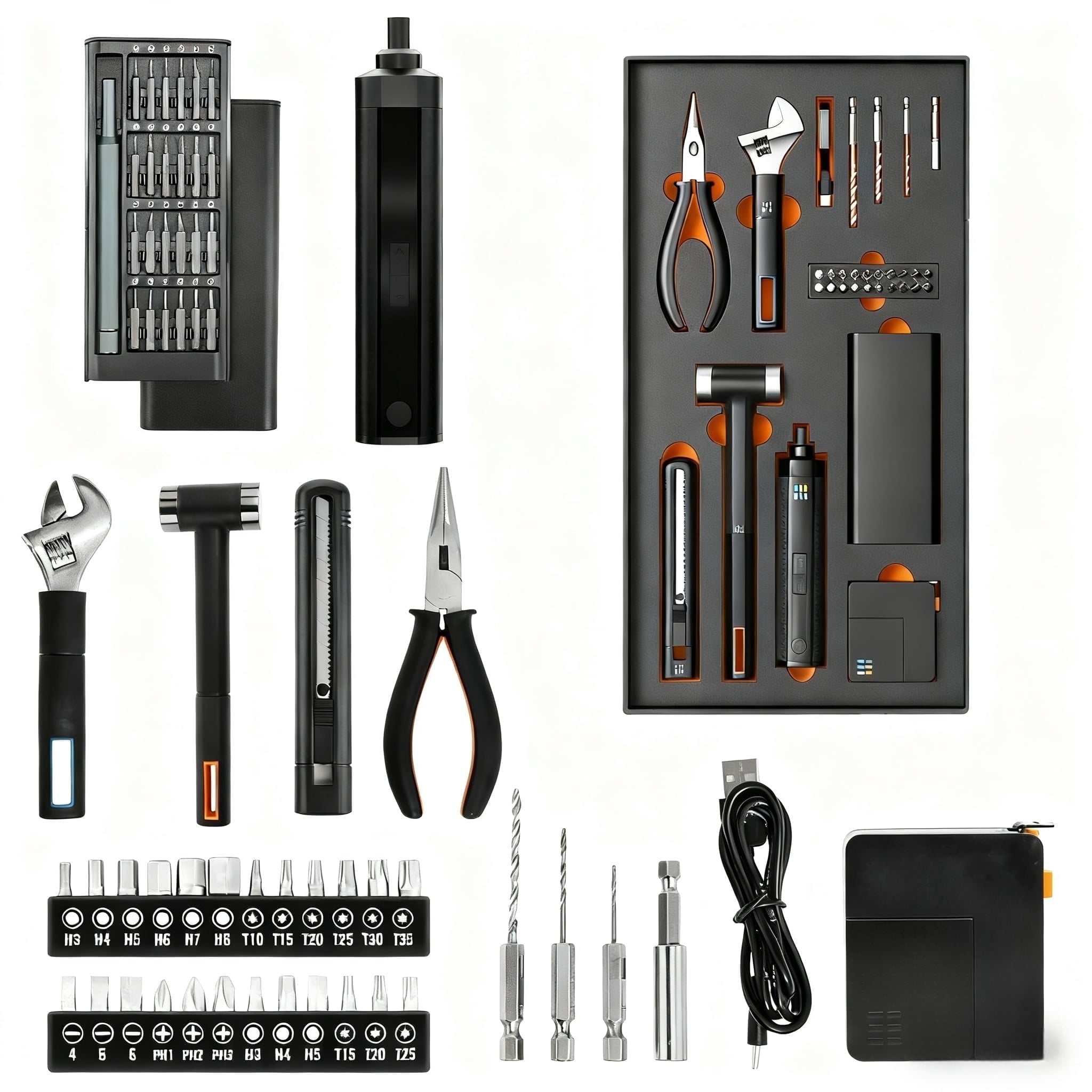 STORGENER 56-Piece Tool Kit,Basic Home Repair Tool Set,Precision Screwdriver Set,General Household Hand Tool Kit Small Tool Kit,Office & College Repairs