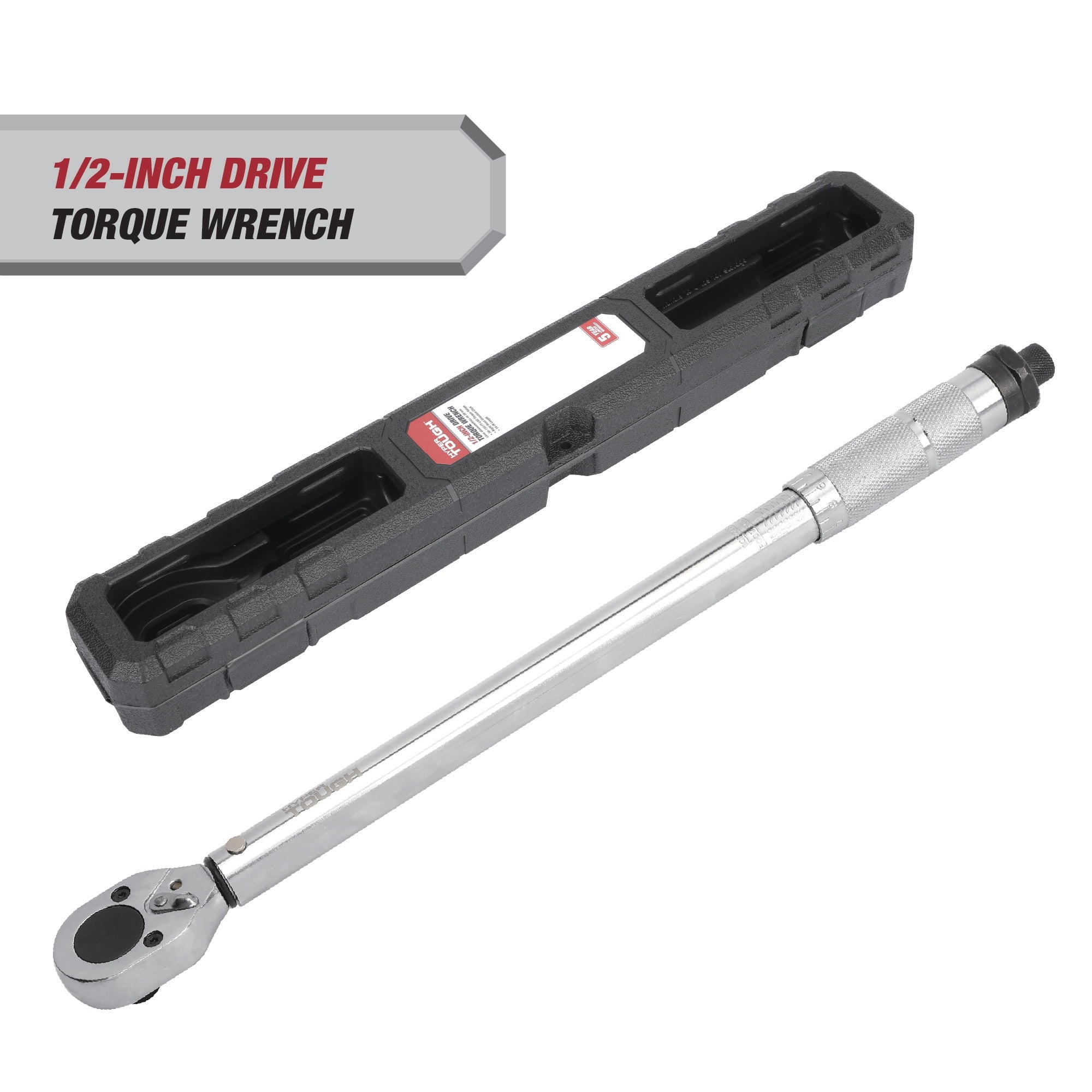 Hyper Tough Heavy Duty 1/2-inch Torque Wrench with Storage Case, 30-150 ft-lbs