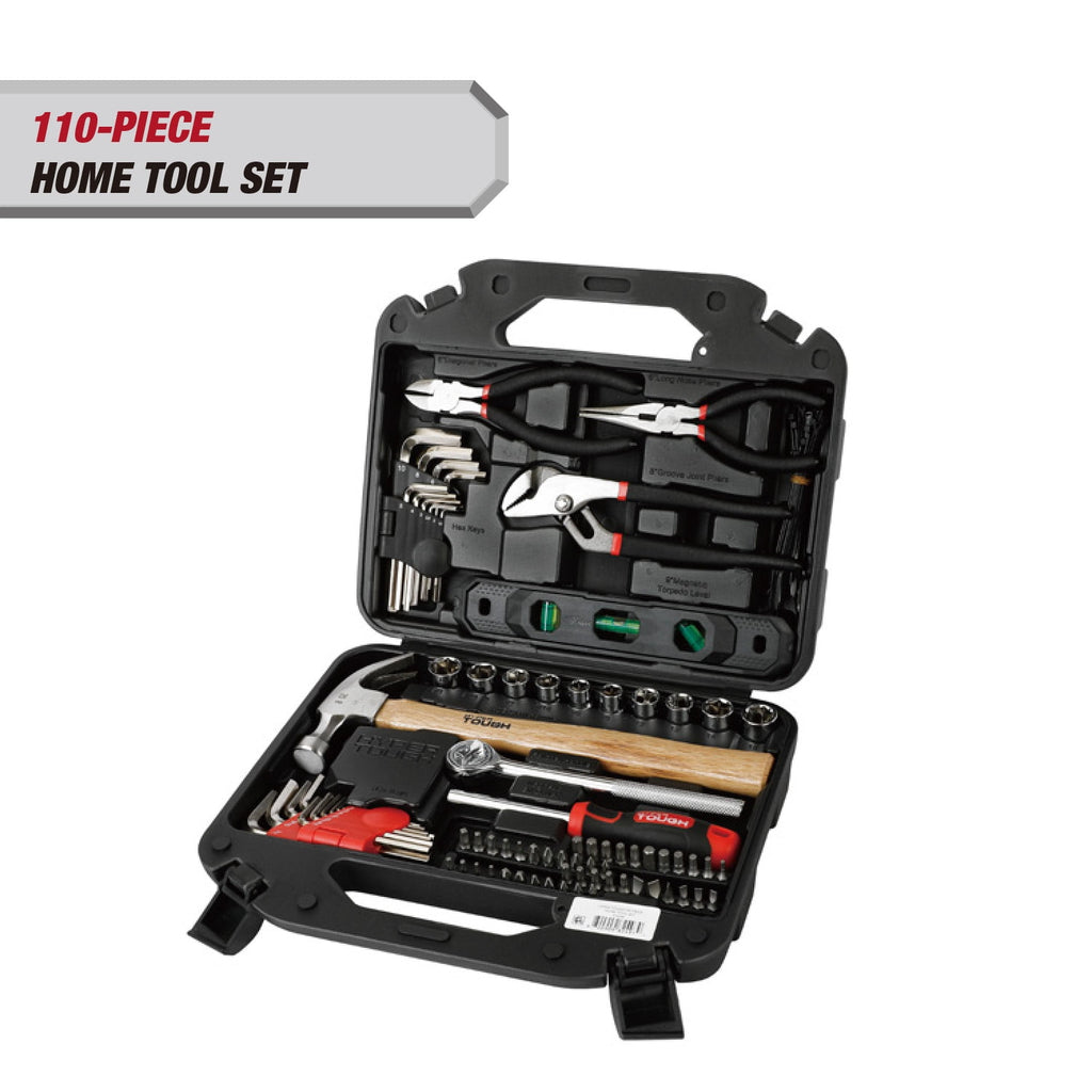 Hyper Tough 110-Piece Home Project Tool Set with Storage Case