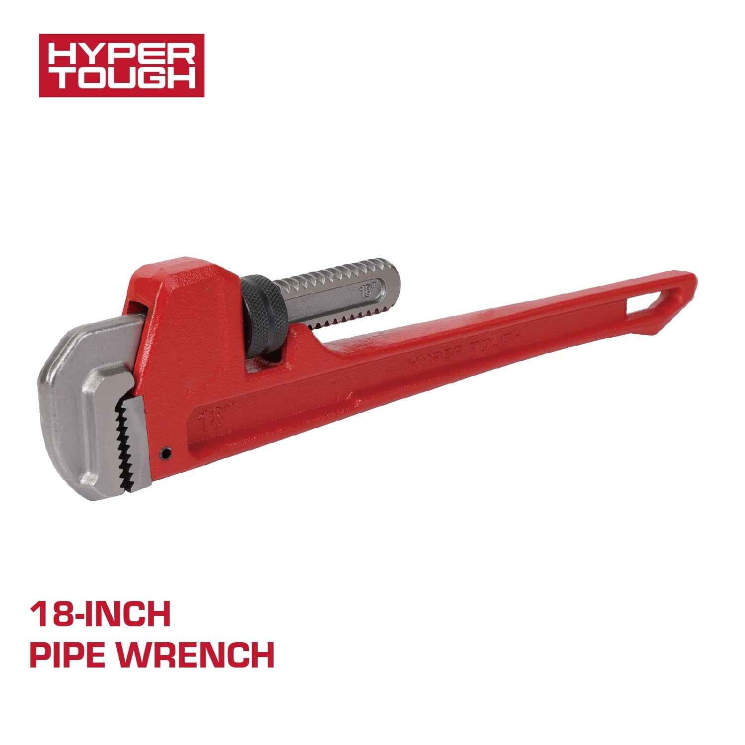 Hyper Tough 18-inch Heavy-Duty Pipe Wrench with 2-1/2 in. Jaw Capacity