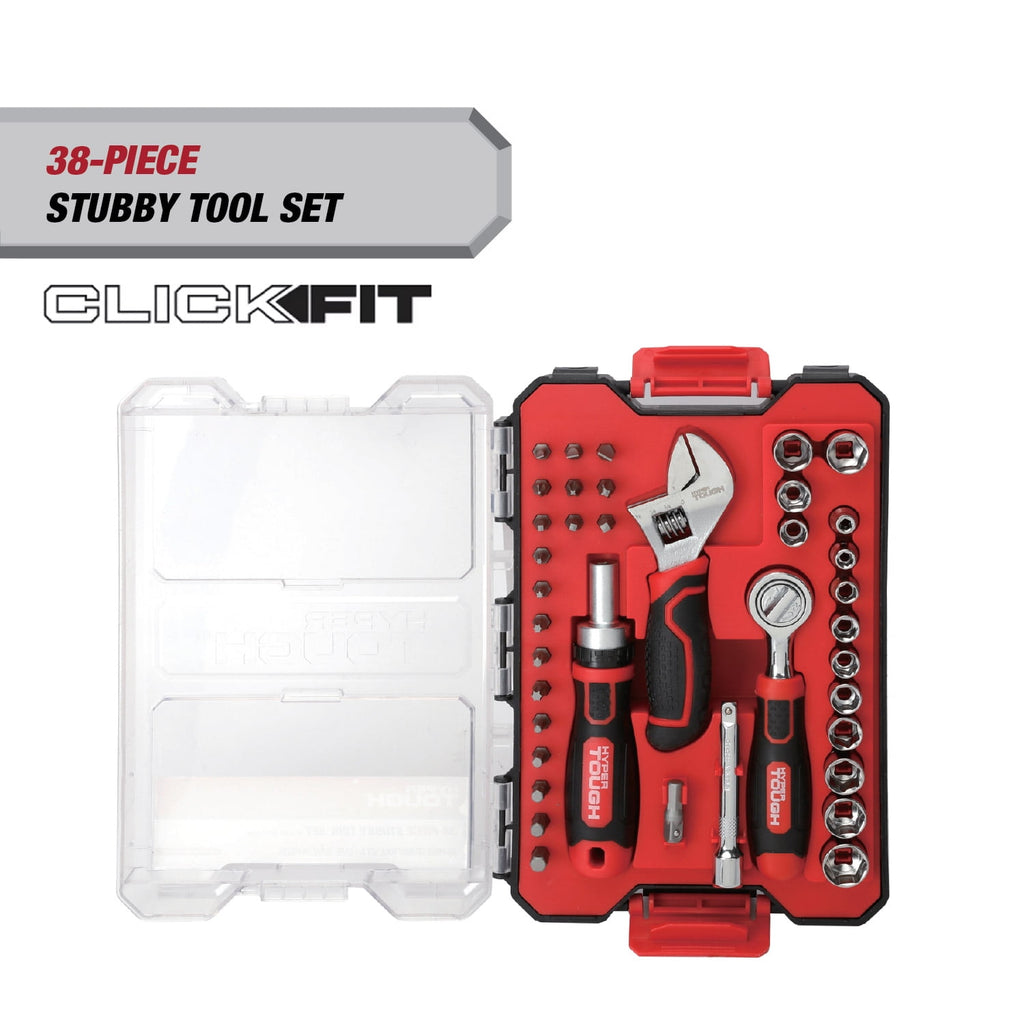 Hyper Tough 38-Piece Stubby Tool Set in Click Fit? Case