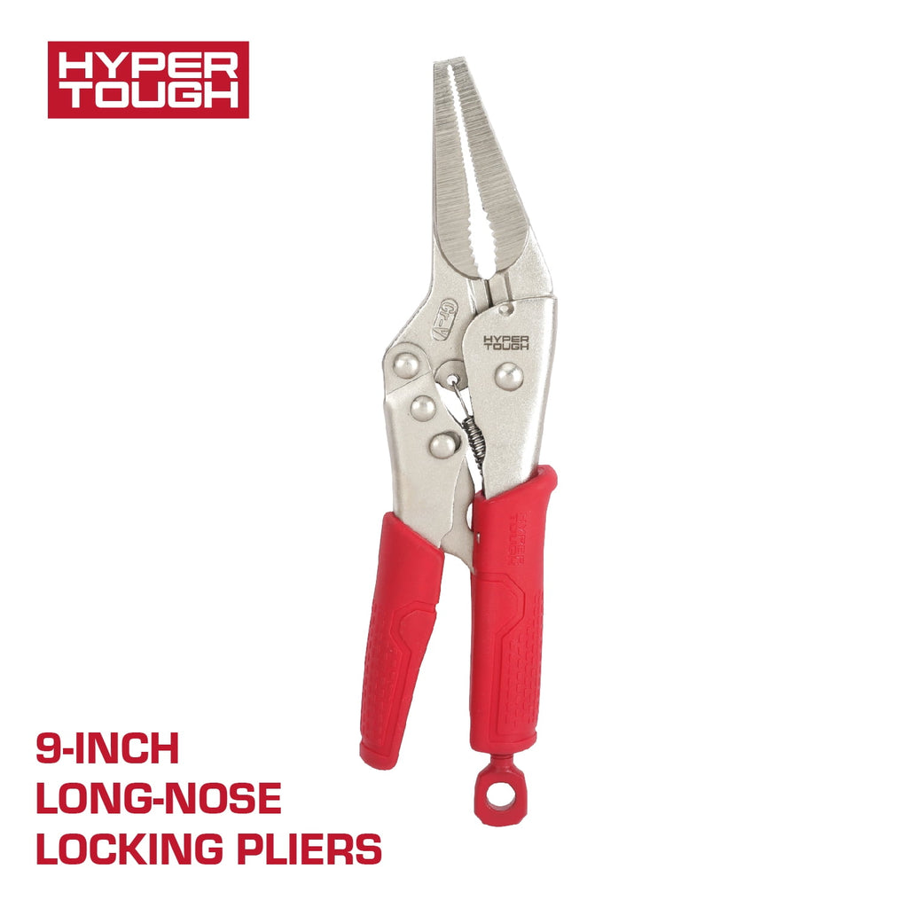 Hyper Tough 9-inch Long-Nose Locking Pliers with Triggerless Release