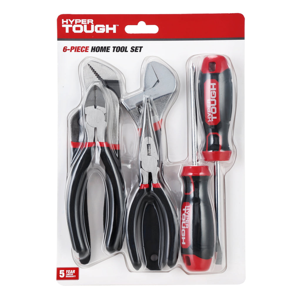 Hyper Tough, 10.50 x 7.50 x 1.25 Easy Care Tool Set, 6 Piece