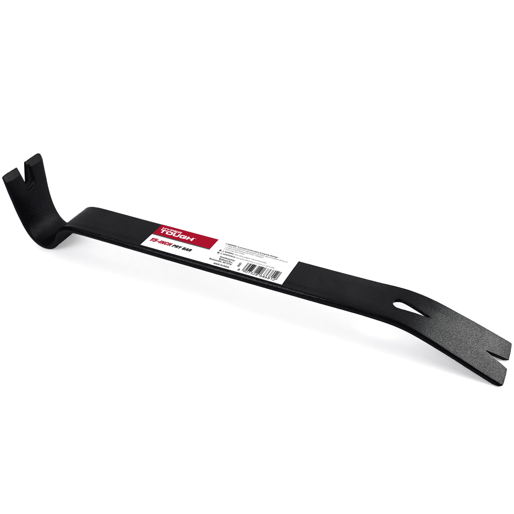 Hyper Tough 15-Inch Utility Pry Bar, Nail Puller & Crowbar, Drop Forged Heat-Treated Carbon Steel