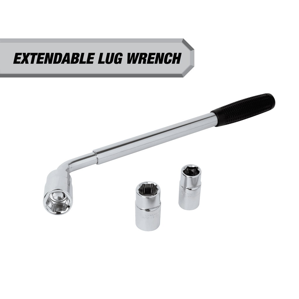 Hyper Tough Heavy Duty Extendable Lug Wrench, 15 to 22-inch Tire Iron, Chrome