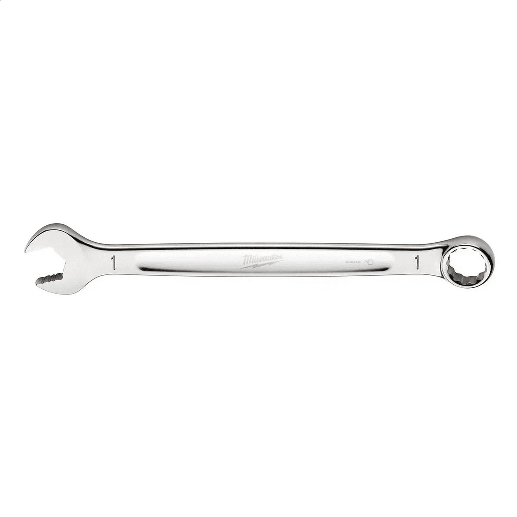 Milwaukee Tool 1 SAE Combination Wrench, 12-Point, Steel, Chrome, Ergonomic, I-Beam Handle