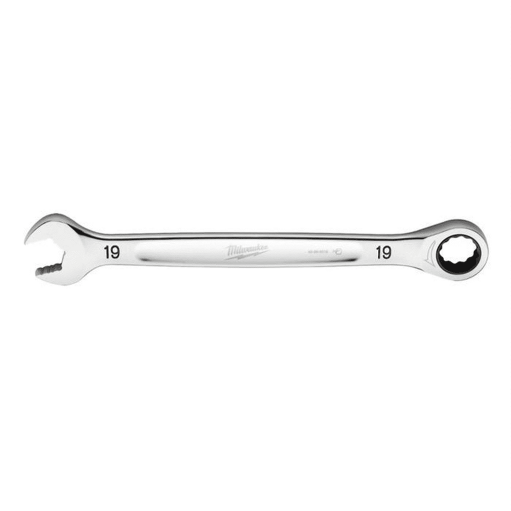 Milwaukee Tool 19MM Metric Ratcheting Combination Wrench, 12-Point, Steel, Chrome