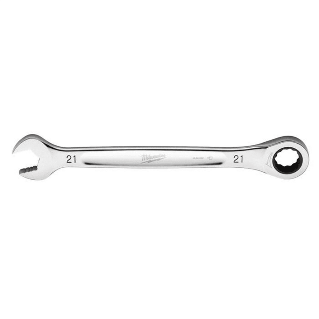 Milwaukee Tool 21MM Metric Ratcheting Combination Wrench, 12-Point, Steel, Chrome