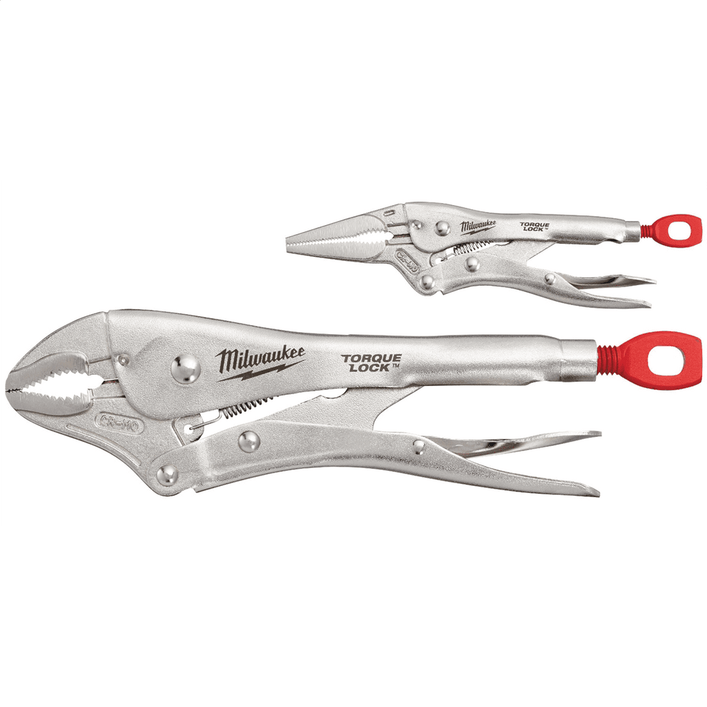 Milwaukee Tool 2 Pc. 10 CURVED JAW & 6 LONG NOSE TORQUE LOCK LOCKING PLIERS SET