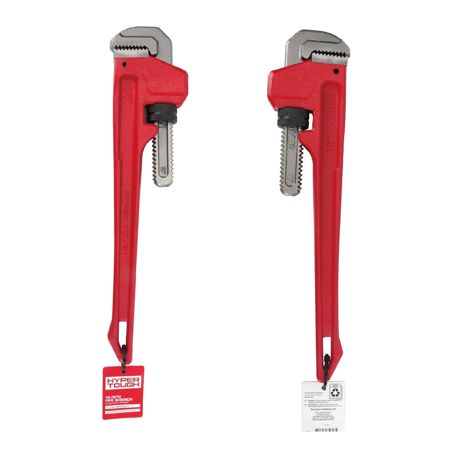 Hyper Tough 18-inch Heavy-Duty Pipe Wrench with 2-1/2 in. Jaw Capacity