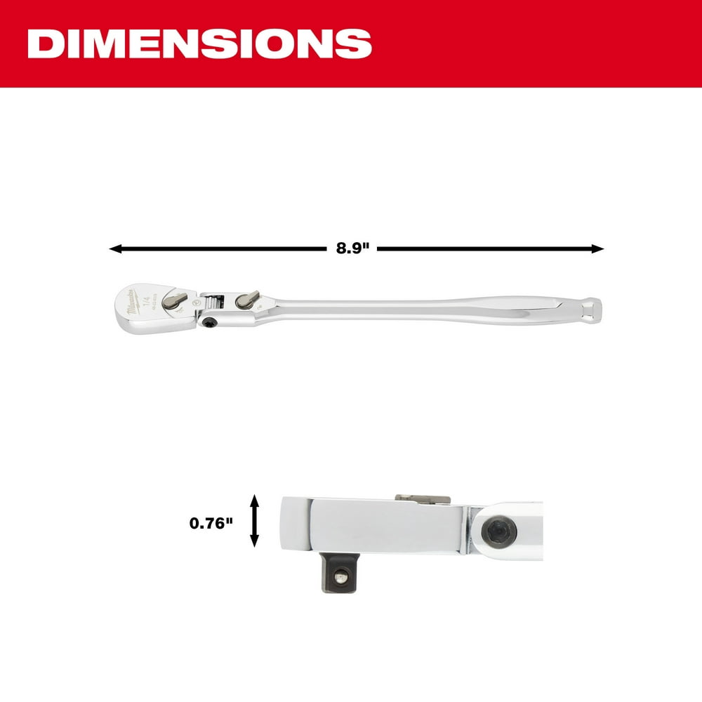 Milwaukee Tool 1/4 Drive 9 Flex Head Ratchet